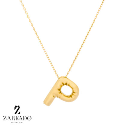گردنبند طلا حرف انگلیسی P مدل بادکنکی