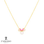 گردنبند طلا طرح میکی و موس کد N5636