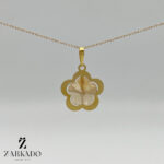 پلاک طلا طرح گل کریستالی نباتی کد P5375