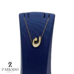 پلاک طلا حرف فارسی ن میناکاری سفید شاینی کد P4488