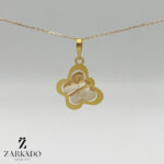 پلاک طلا طرح پروانه کریستالی نباتی کد N5451