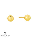 گوشواره میخی طلا طرح توپی آینه ای سایز B