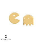 گوشواره میخی طلا طرح پک من کد E4124