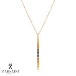 پلاک طلا طرح خطی نگین رنگی کد P15145