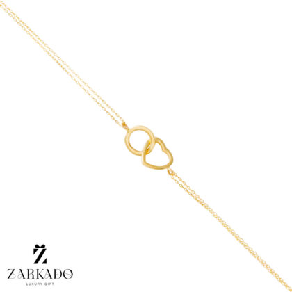 دستبند طلا قلب و حلقه