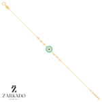 دستبند طلا دایره میناکاری با گوی کد B6597