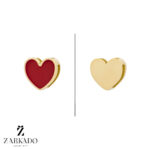 پلاک طلا طرح قلب میناکاری قرمز کد P28687