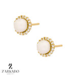 گوشواره میخی طلا مروارید و نگین کد E6619