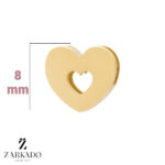 پلاک طلا قلب سه بعدی توخالی کد P12728