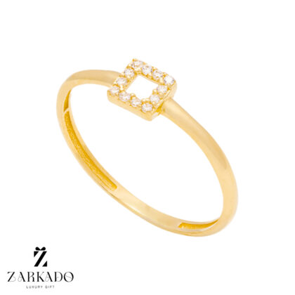 انگشتر طلا طرح مربع نگین دار