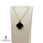 پلاک طلا طرح ونکلیف سنگ انیکس مشکی کد P5773