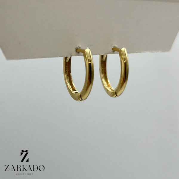 گوشواره حلقه ای طلا طرح بیضی