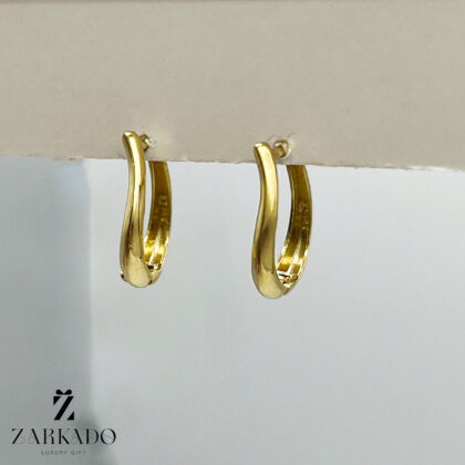 گوشواره حلقه ای طلا طرح موج