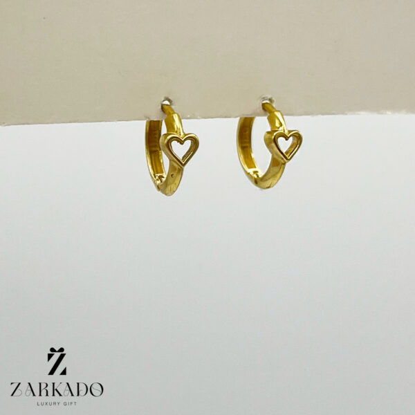 گوشواره حلقه ای طلا طرح قلب