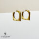 گوشواره حلقه ای طلا طرح مربع