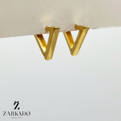گوشواره حلقه ای طلا طرح مثلث