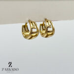 گوشواره حلقه ای طلا طرح ورساچ کد E7372