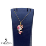 پلاک کودک طلا طرح پری دریایی یونیکورن کد P7486