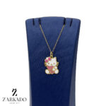 پلاک کودک طلا طرح کیتی و خرس کد P7485