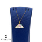 پلاک کودک طلا طرح رنگین کمان کد P7479