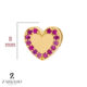 پلاک طلا قلب سه بعدی نگین سرخابی