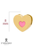 پلاک طلا قلب سه بعدی وسط مینادار صورتی کد P7931