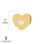 پلاک طلا قلب سه بعدی وسط مینادار سفید کد P7932