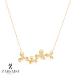 گردنبند طلا طرح گل ونکلیف چهارتایی کد N28614