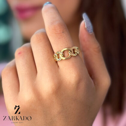 انگشتر طلا طرح کارتیه مات و تراشدار