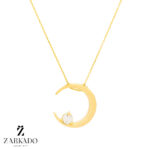 گردنبند طلا ماه و نگین کد N20867