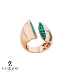 انگشتر طلا ورنیر با سنگ مالاکیت کد R9669