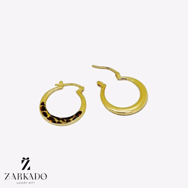 گوشواره حلقه ای طلا طرح پلنگی