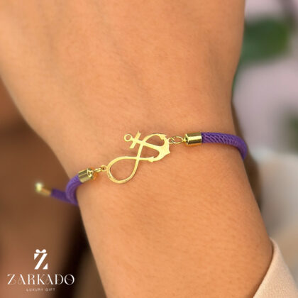 دستبند بندی طلا طرح بینهایت و لنگر