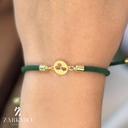 دستبند بندی طلا دایره و قلب