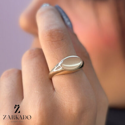 انگشتر طلا سیگنت طرح بیضی