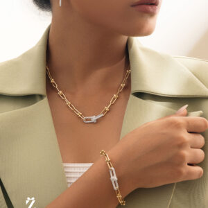 گوشواره میخی طلا تیفانی نگیندار