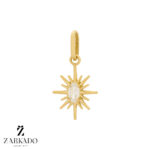 پلاک طلا طرح نور با نگین سفید