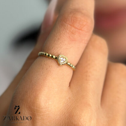 انگشتر طلا قلب نگیندار و گوارسه