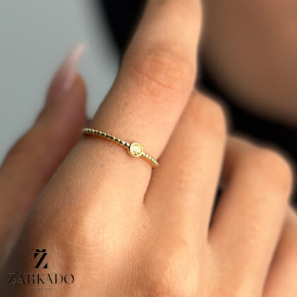 انگشتر طلا تک نگین و گوارسه