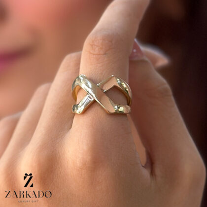 انگشتر طلا طرح ضربدر