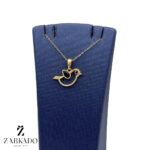 پلاک طلا پرنده نگین آبی کد P9681