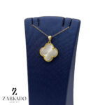 پلاک طلا ونکلیف با سنگ سفید کد P9868