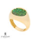 انگشتر طلا بیضی با نگین سبز
