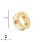 پلاک طلا حلقه مینادار با نگین های نارنجی کد P11412