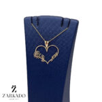 پلاک طلا قلب و گل رز کد P19661