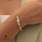 دستبند طلا تیفانی نگیندار کد B23367