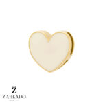 پلاک طلا طرح قلب میناکاری سفید کد P30513