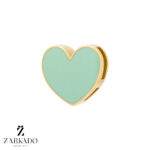 پلاک طلا طرح قلب میناکاری آبی روشن کد P12634