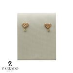 گوشواره میخی طلا قلب قلبی و گوی کد E11621