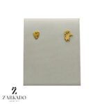 گوشواره میخی طلا موش و پنیر کد E7014